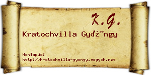 Kratochvilla Gyöngy névjegykártya